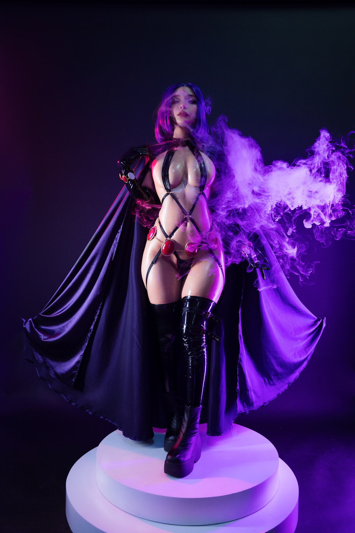 Raven Latex Lingerie Set.01